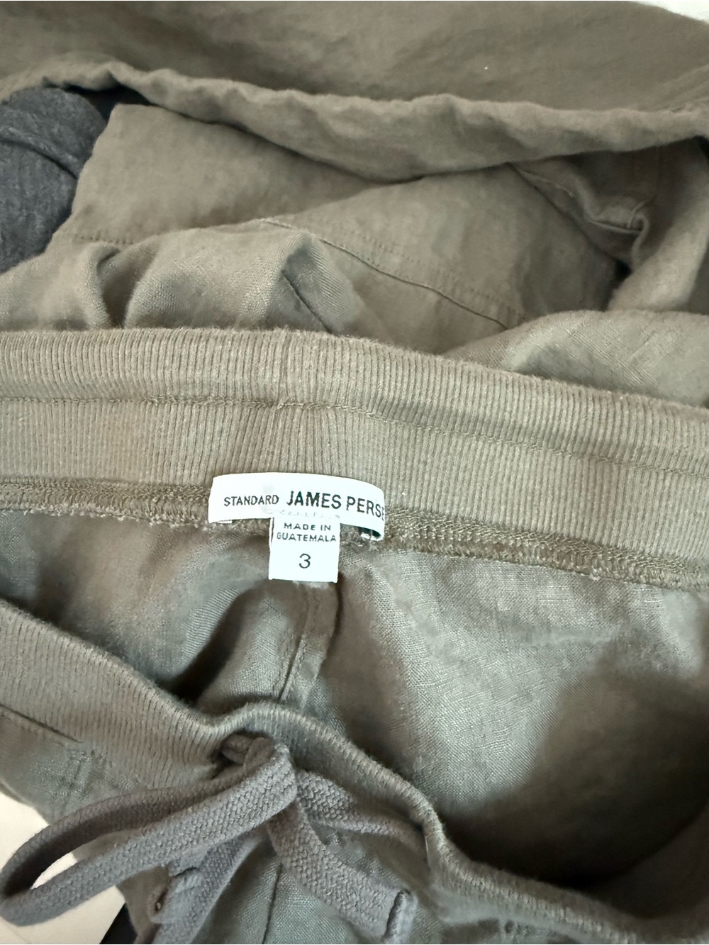JAMES PERSE Beige 100% Linen Drawstring Utility Pants Sz 3 - Picture 3 of 5